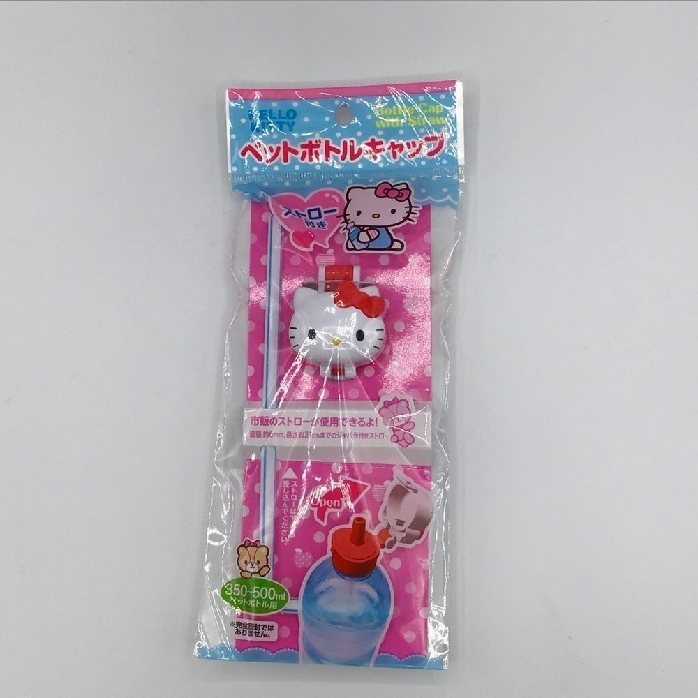 New Sanrio Hello Kitty Bottle Cap With Straw Kawaii Kuromi Water Bottl…